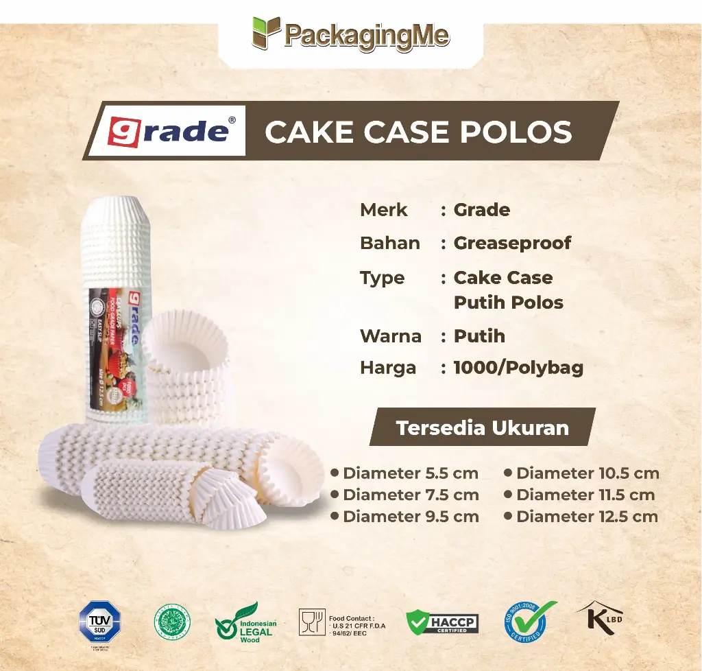 CAKE CASE (CC) 10.5 BASE KECIL — POLOS "GRADE" (1 KARTON)