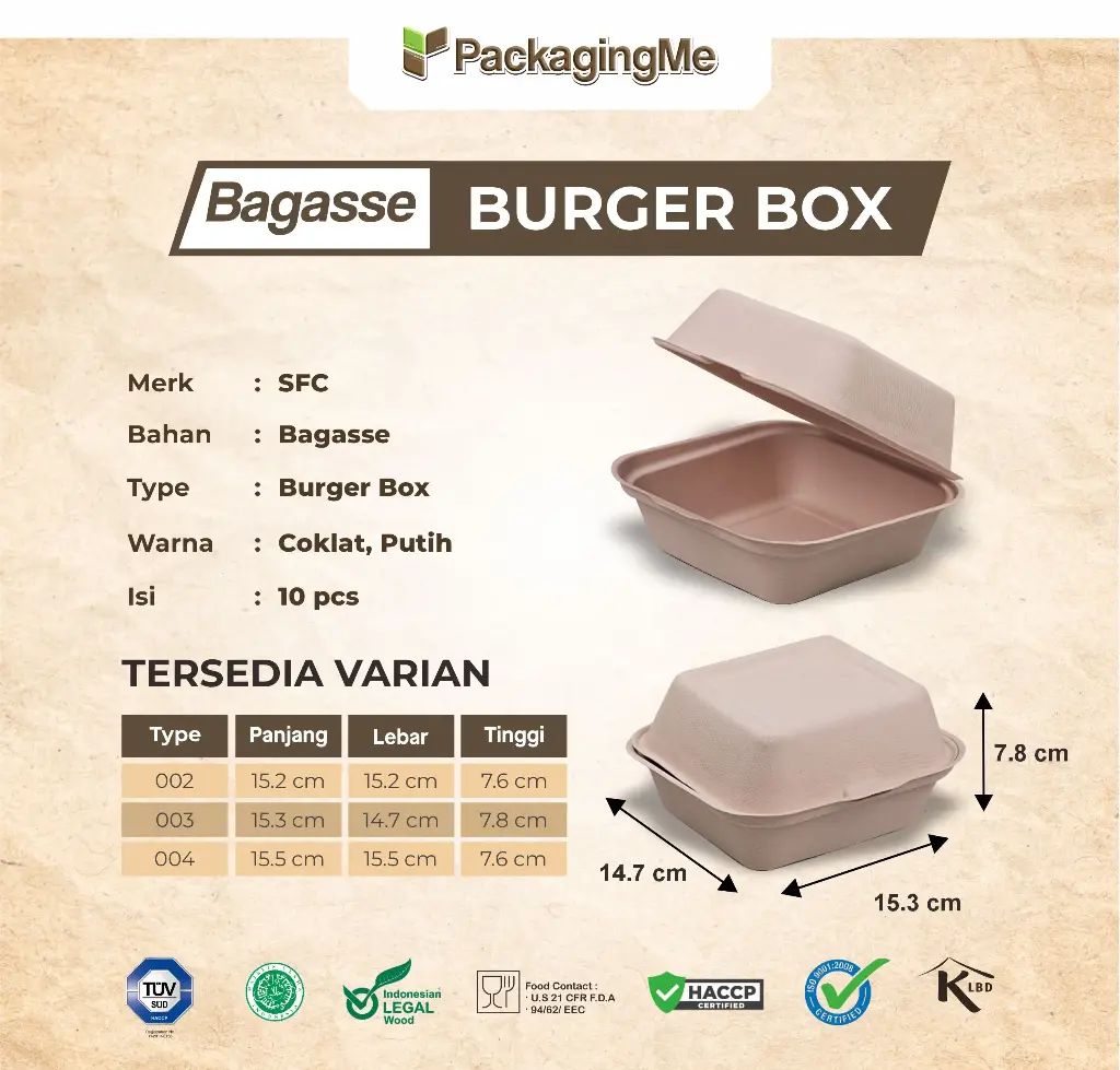 BAGASSE BURGER BOX 003