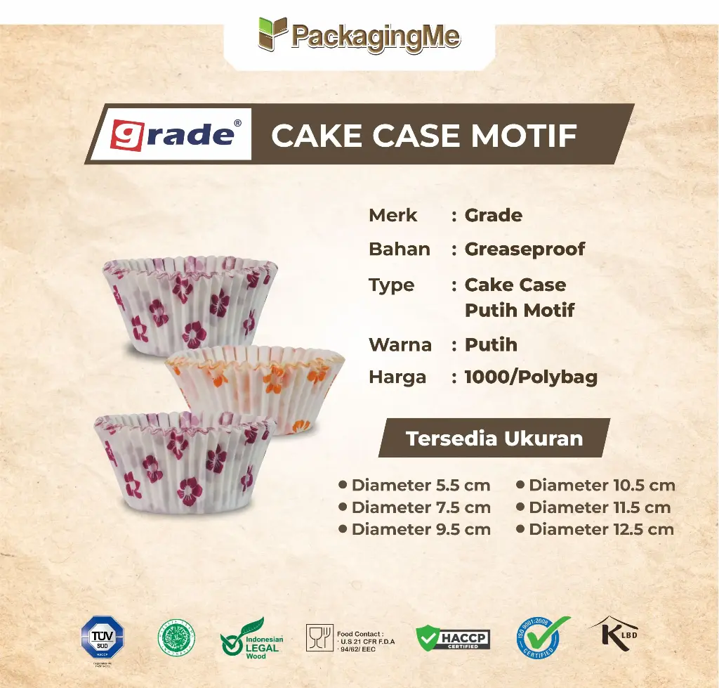 CAKE CASE (CC) 11.5 — ART 38 MIX "GRADE" (1 Polybag = 1.000 pcs)