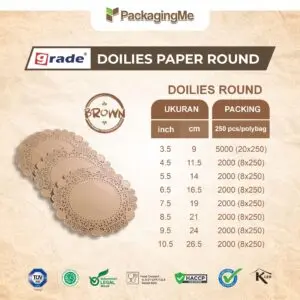 DOILIES ROUND 6.5 — BROWN (1 Pack = 250 pcs)