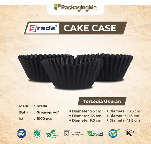 CAKE CASE (CC) 12.5 — GLASSINE BLACK "GRADE" (1 KARTON)