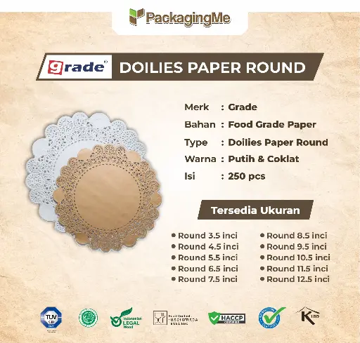DOILIES ROUND 14.5 PUTIH "GRADE" (1 KARTON)